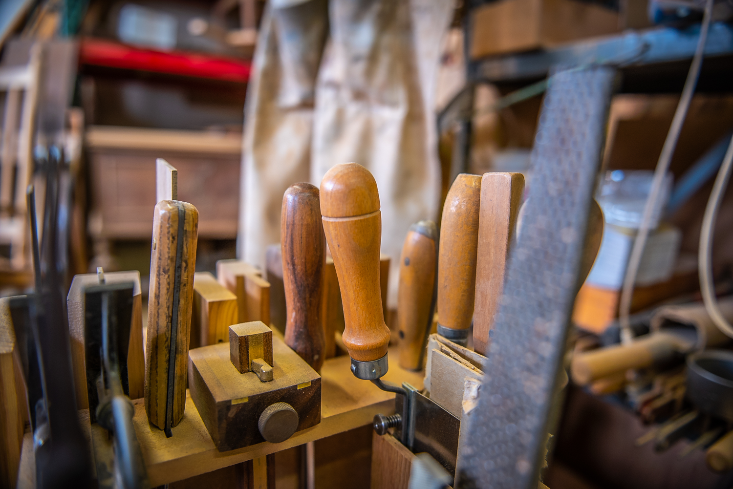 Woodworking tools for on-site furniture repair services in Denver, Colorado